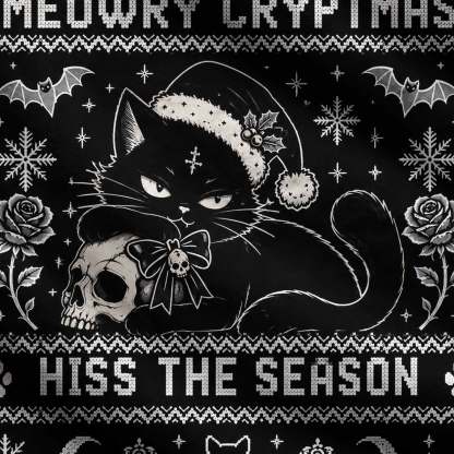 Meowry Cryptmas Hiss the Season Ugly Sweatshirts