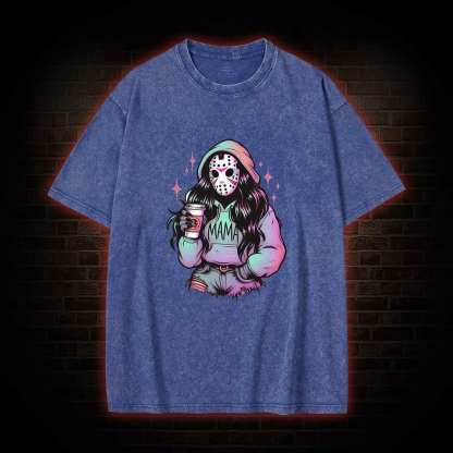 Halloween Horror Mama Washed T-shirt