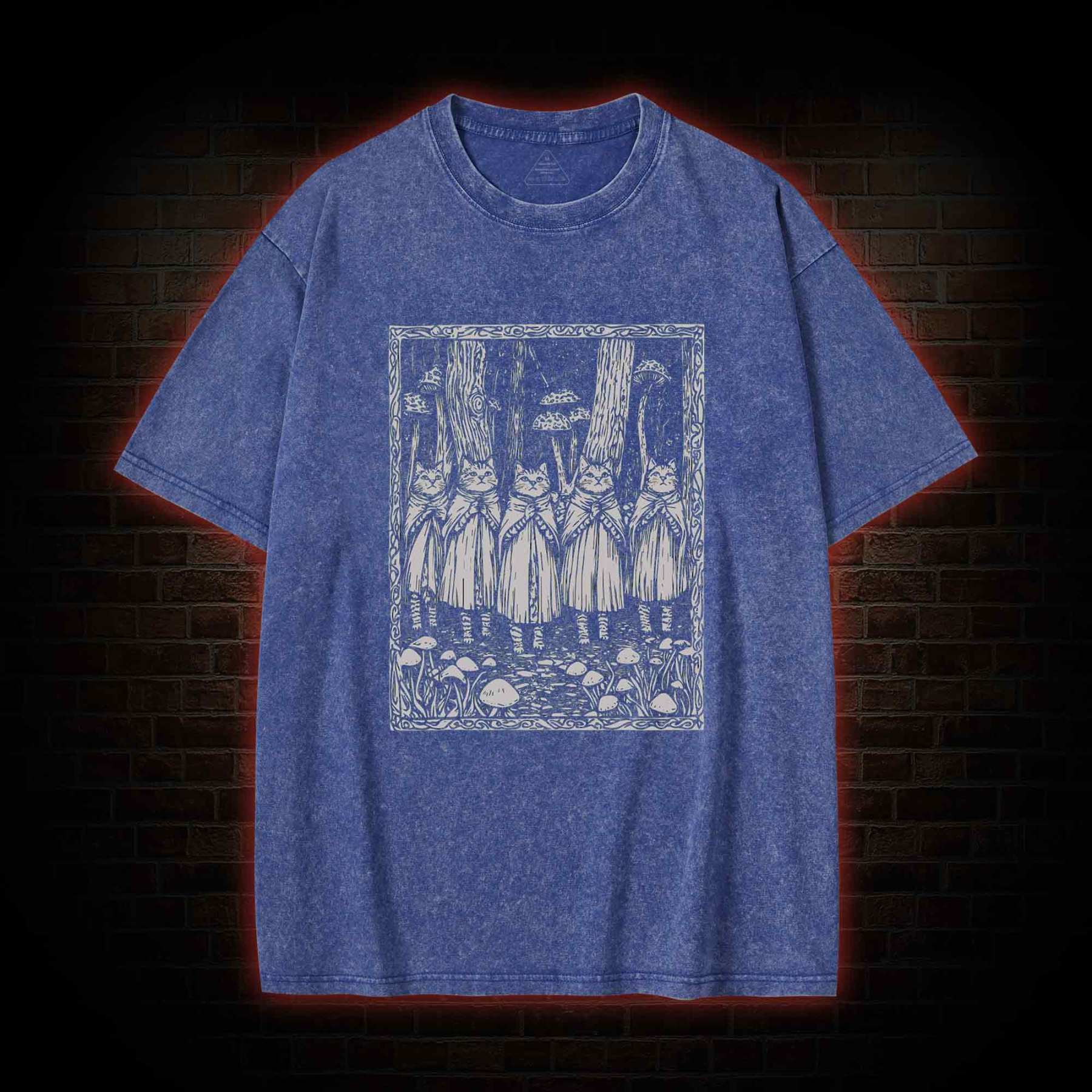 Coven of the Forest Cats Washed T-shirt