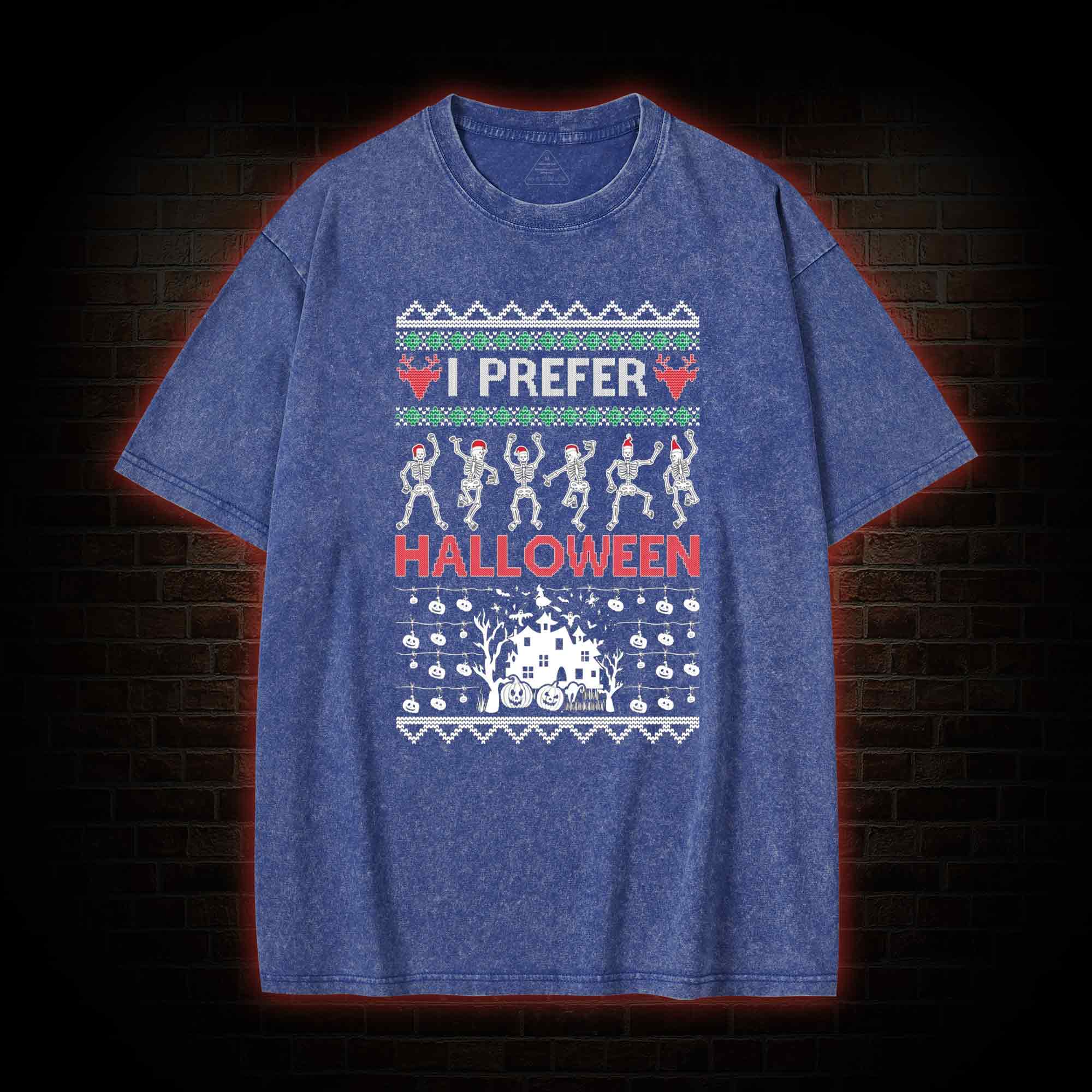 I Prefer Halloween Washed T-shirt