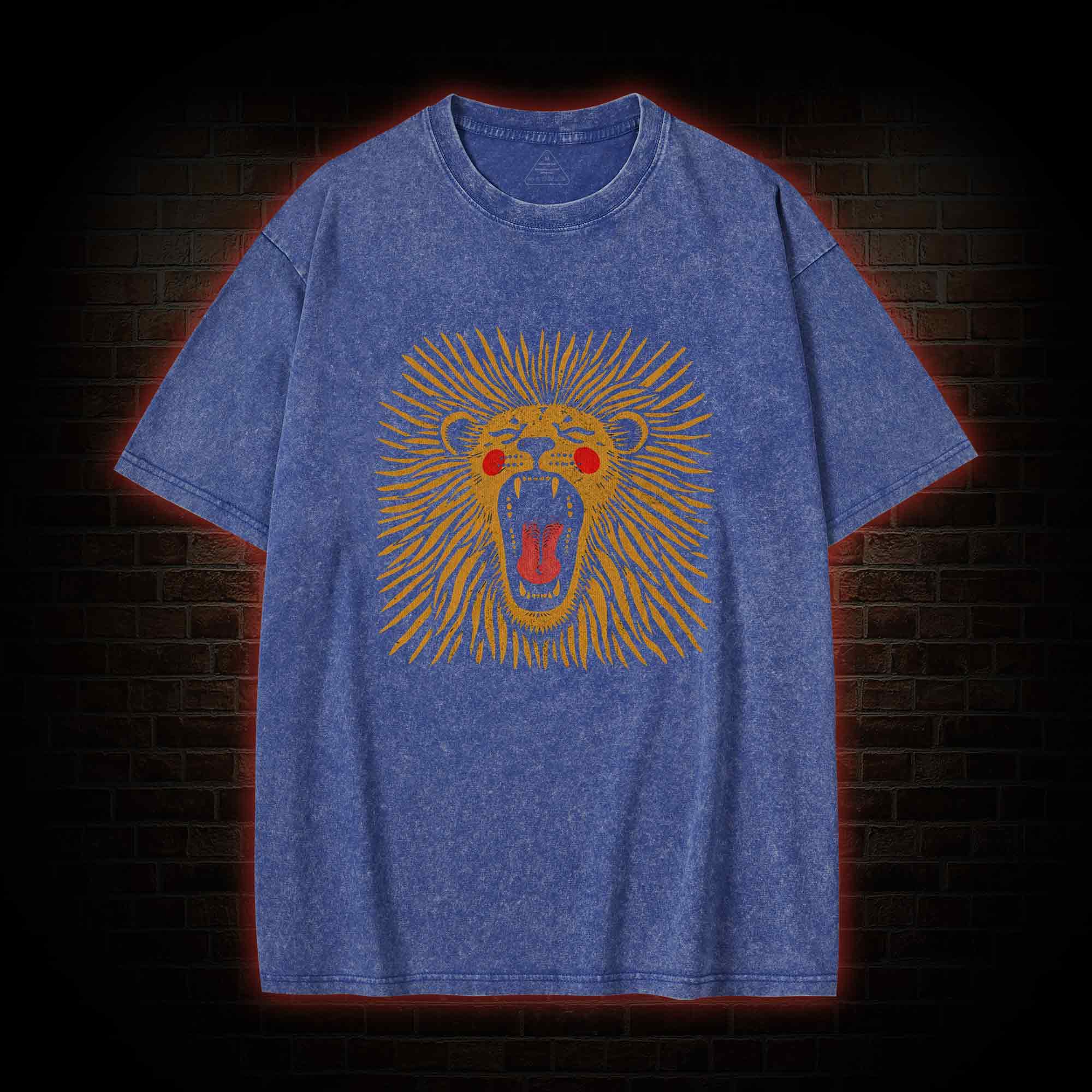 Vintage Boho Lion Washed T-shirt