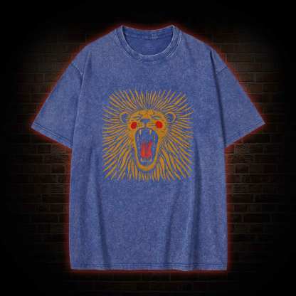 Vintage Boho Lion Washed T-shirt