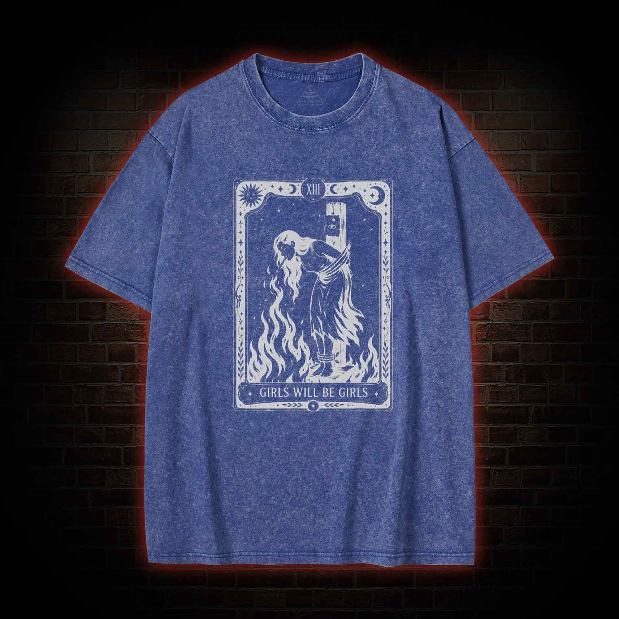 Girls Will be Girls Tarot Washed T-shirt