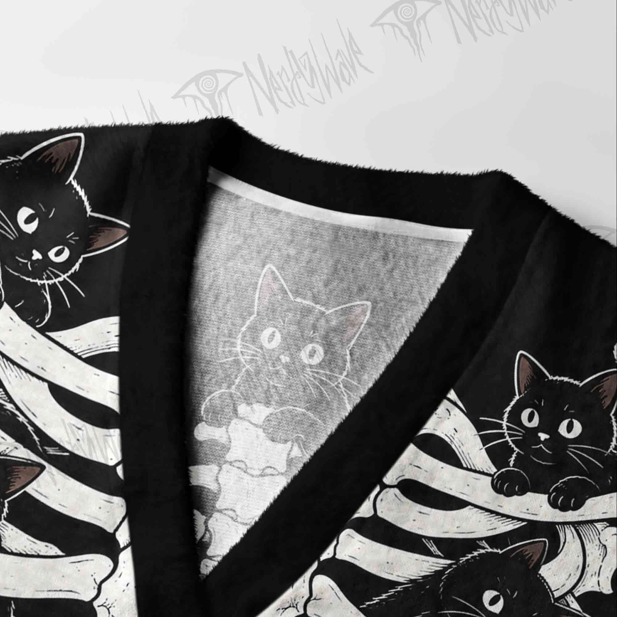 Spooky Cute Rib Cage Cardigan Sweater
