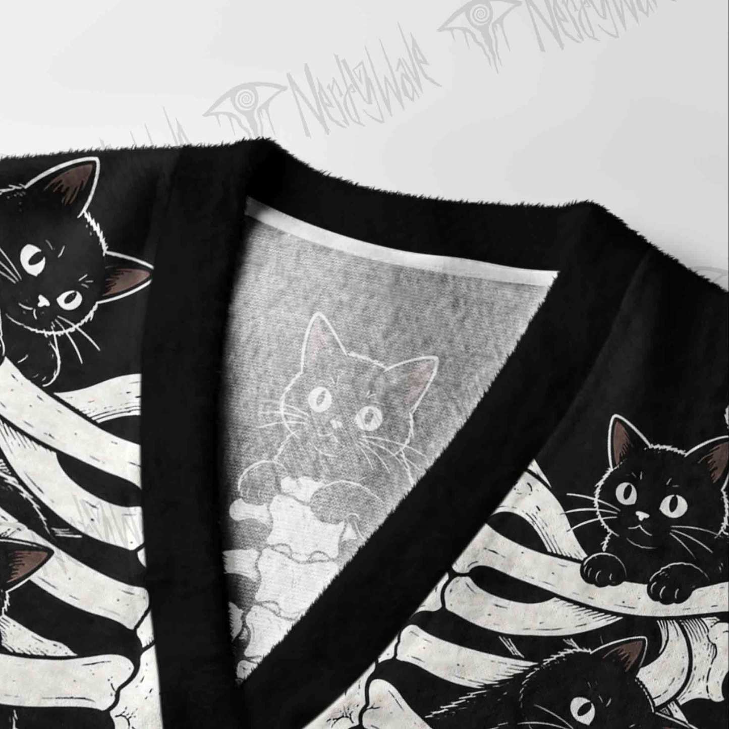 Spooky Cute Rib Cage Cardigan Sweater