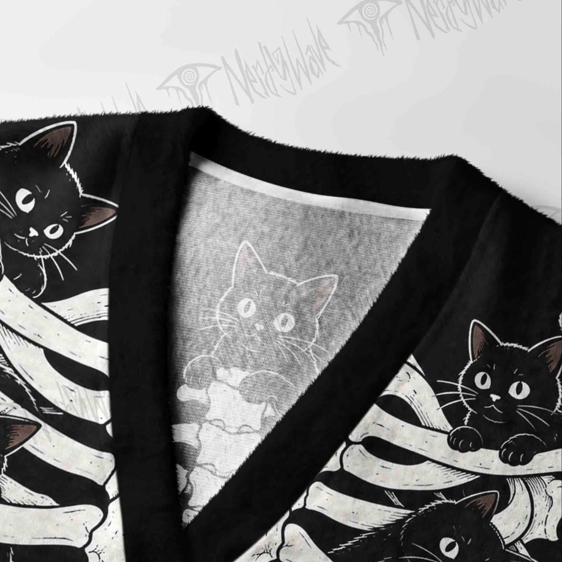 Spooky Cute Rib Cage Cardigan Sweater