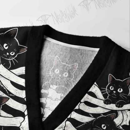 Spooky Cute Rib Cage Cardigan Sweater