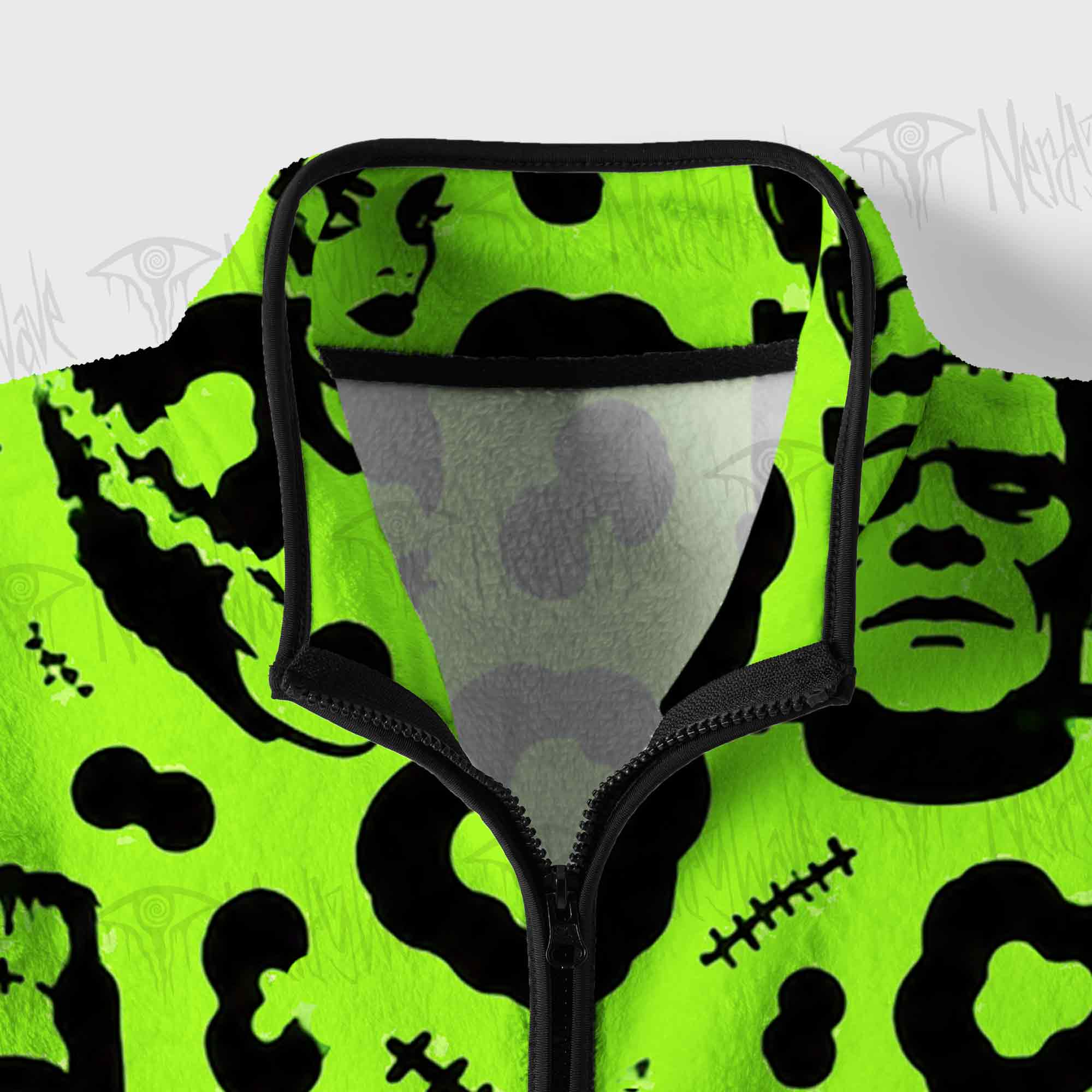 Neon Green Monster Fleece Full-Zip Jacket