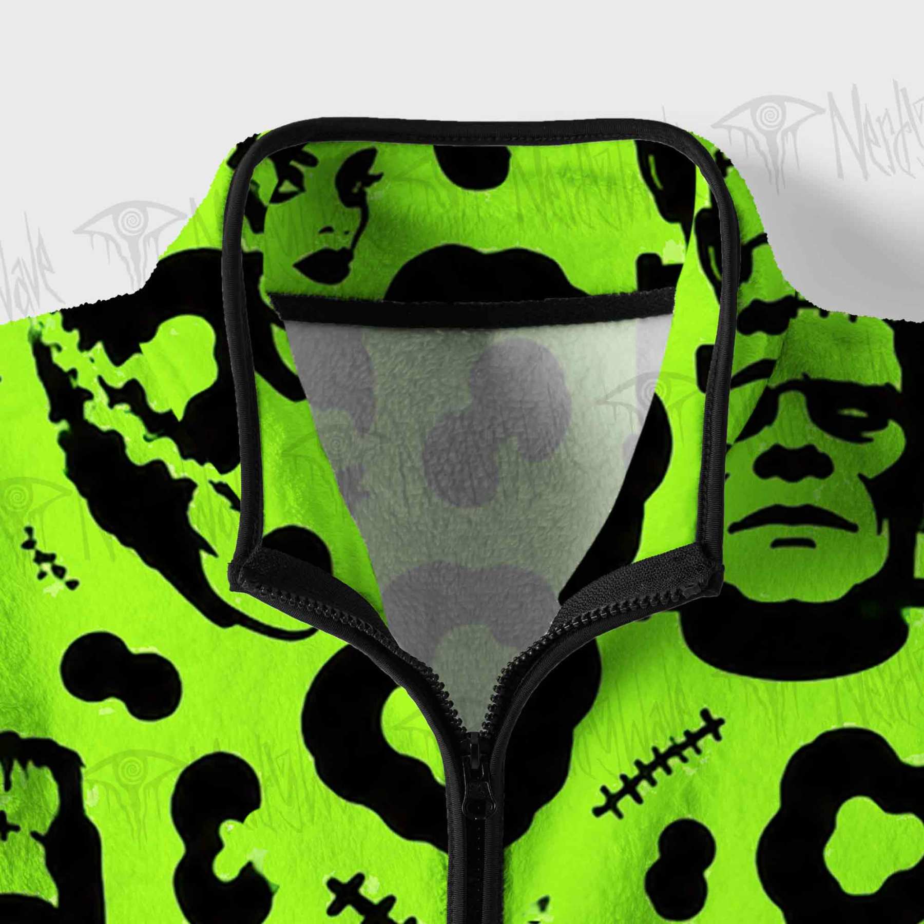 Neon Green Monster Fleece Full-Zip Jacket