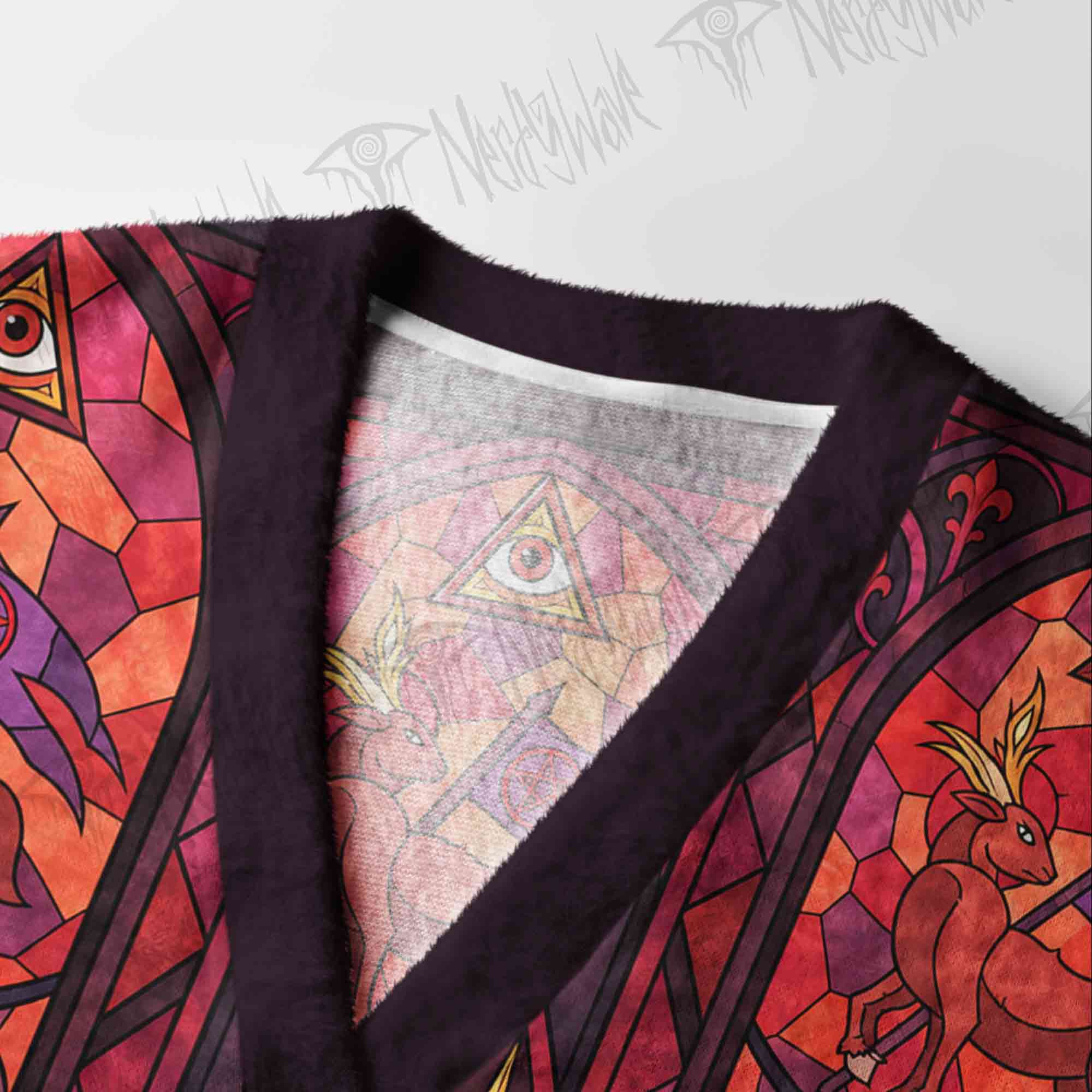 Stained Glass Baphomet Cardigan Sweater