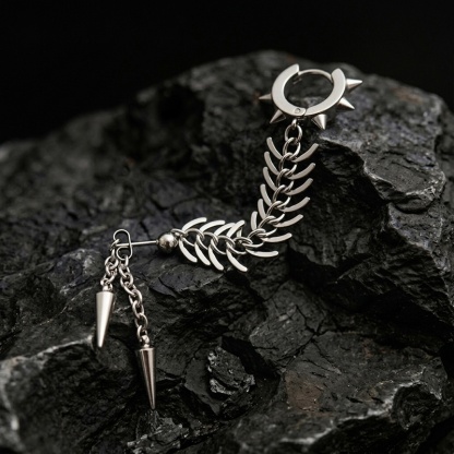 Bone Chain Spikes Earrings