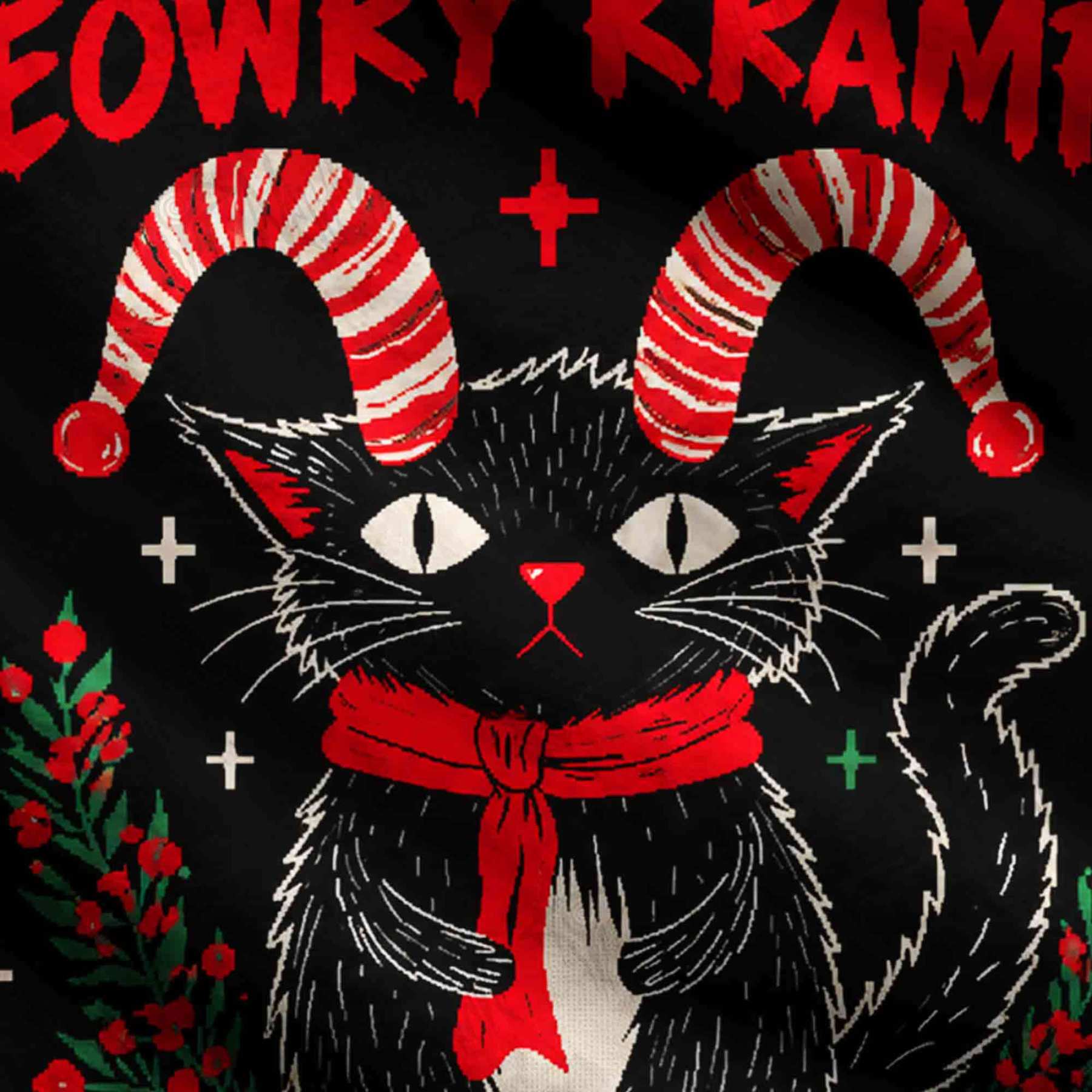 Meowry Krampus Ugly Sweatshirts