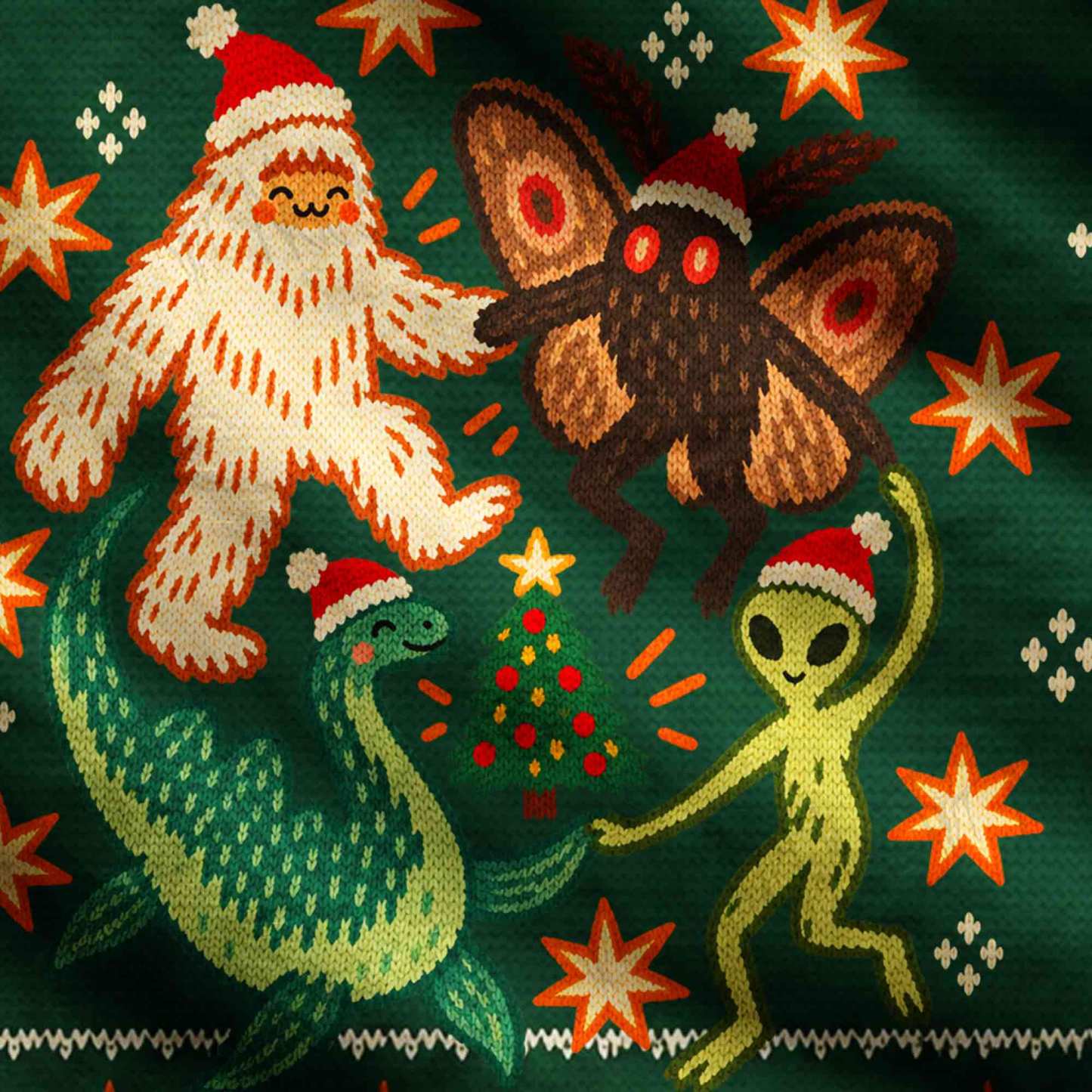 Cryptid Christmas Party Ugly Sweatshirts
