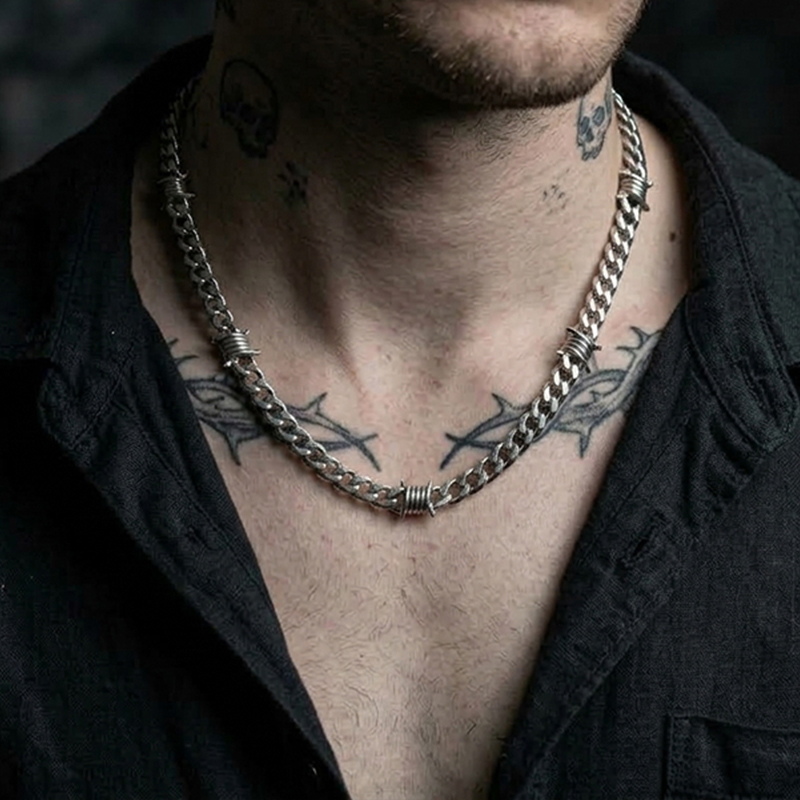 Barbed Wire Chain Necklace