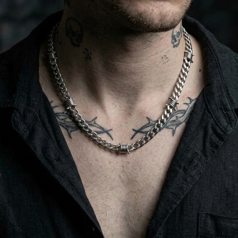 Barbed Wire Chain Necklace