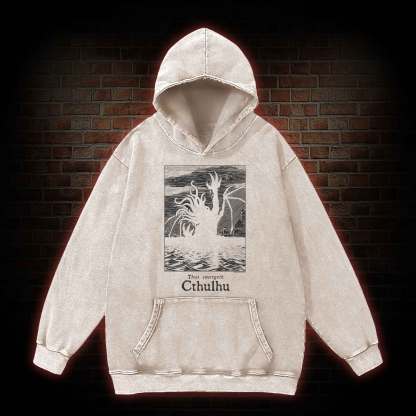 Thus Emergeth Cthulhu Washed Hoodie