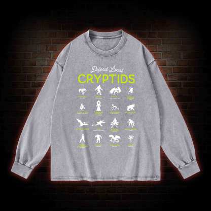 Defend Local Cryptids Creature Collection Washed Long-Sleeve T-shirt