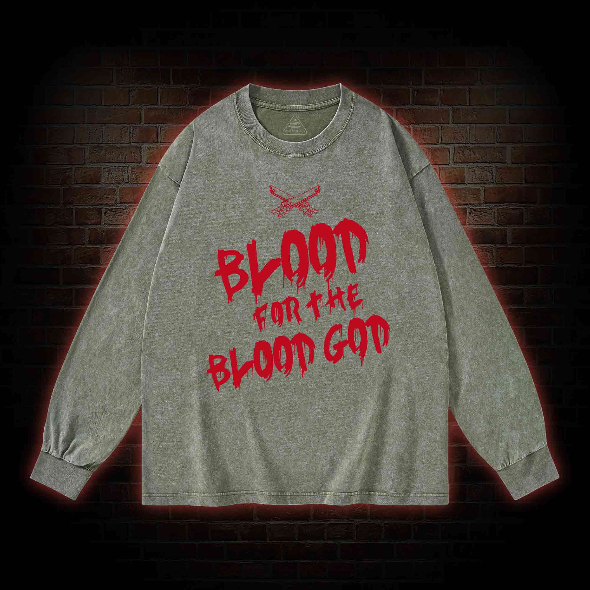 Blood for the Blood God Washed Long-Sleeve T-shirt