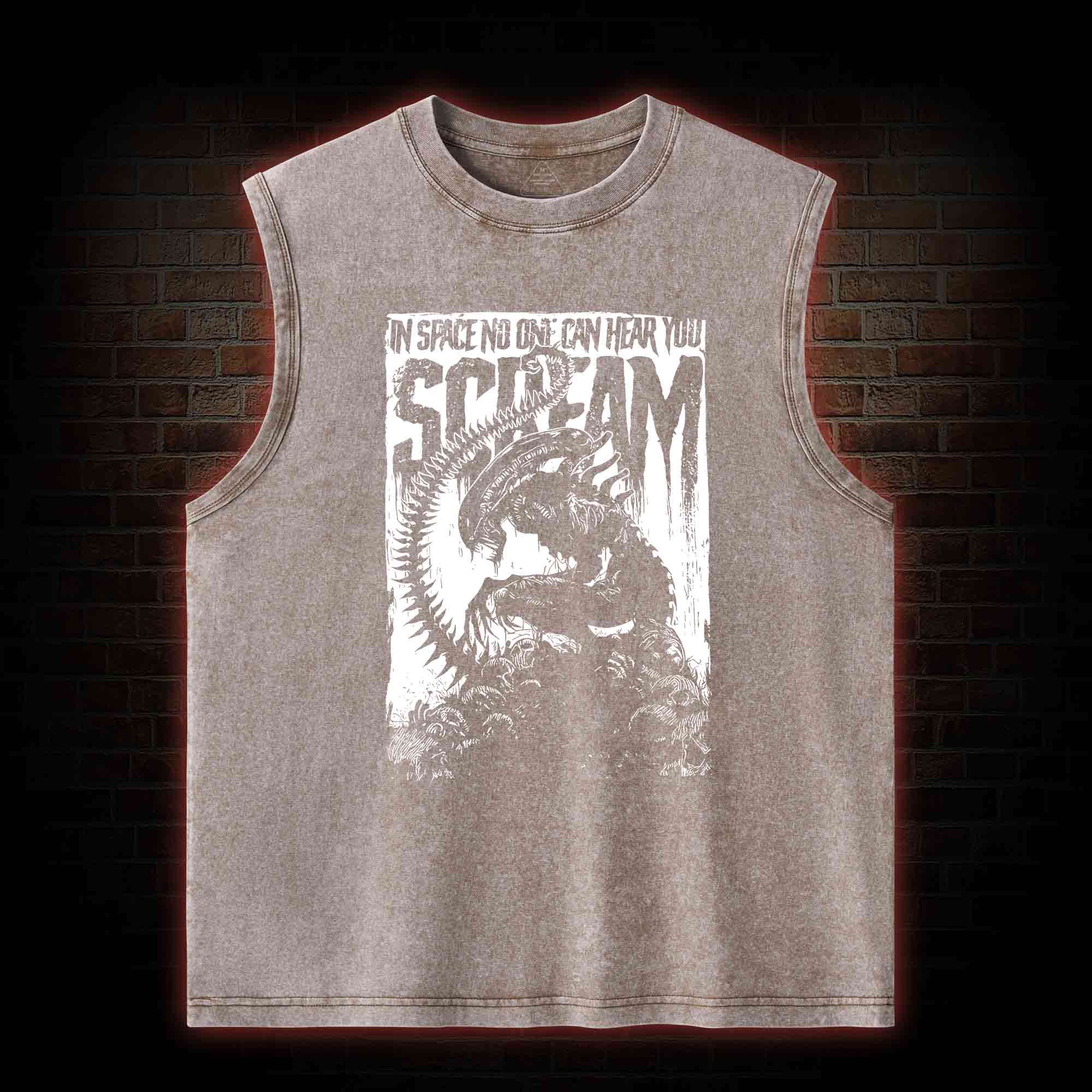 In Space No One Can Hear You Scream Washed Tank Top