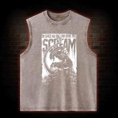 In Space No One Can Hear You Scream Washed Tank Top