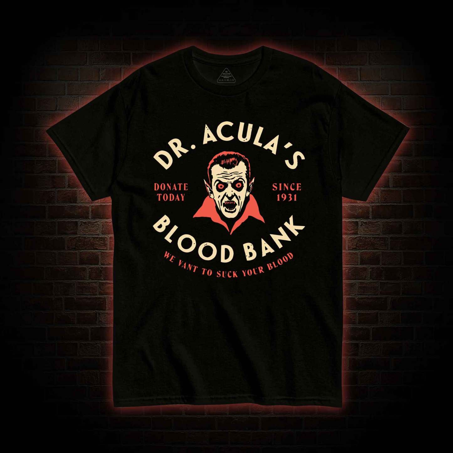 Dracula's Blood Bank T-shirt with Dark Style