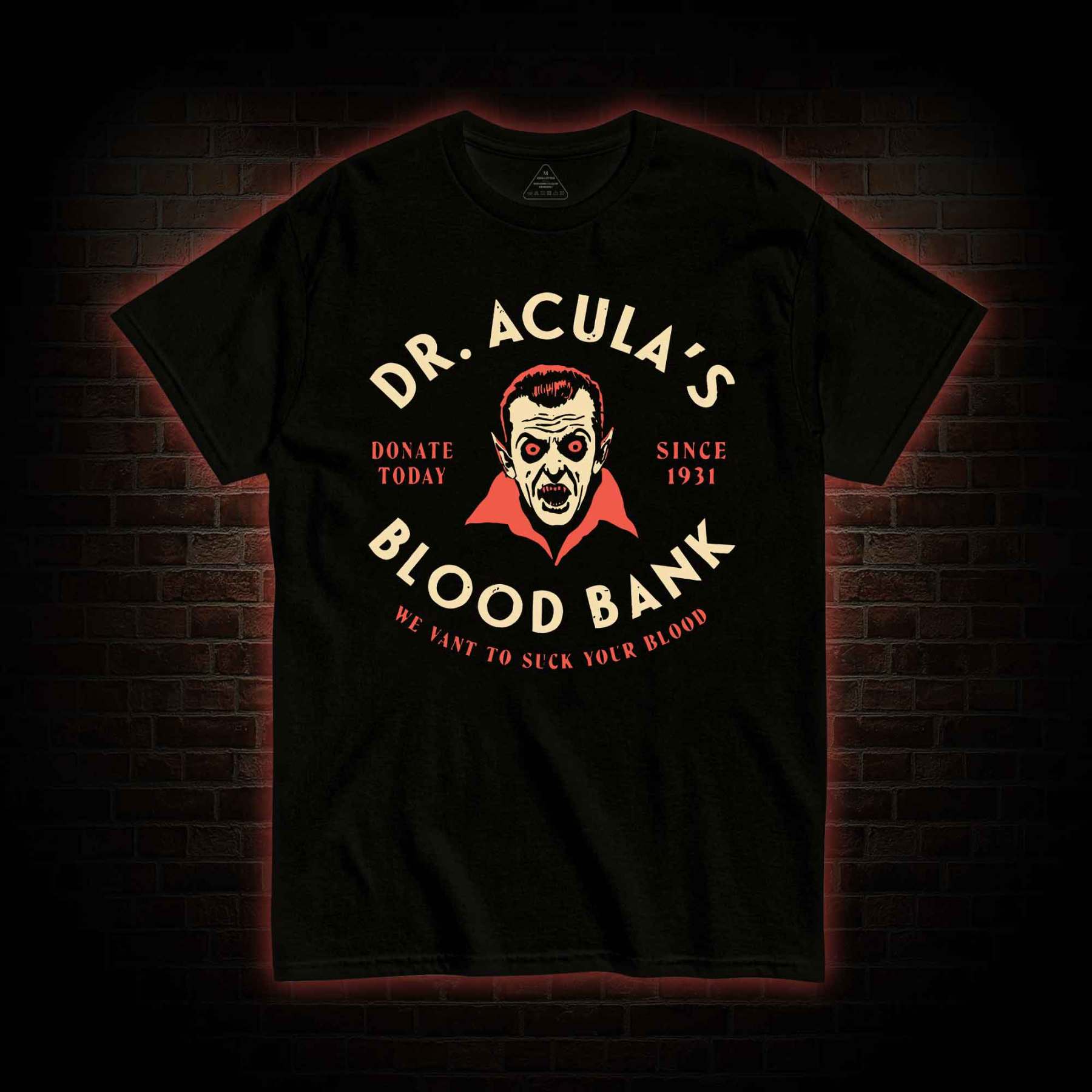 Dracula's Blood Bank T-shirt with Dark Style