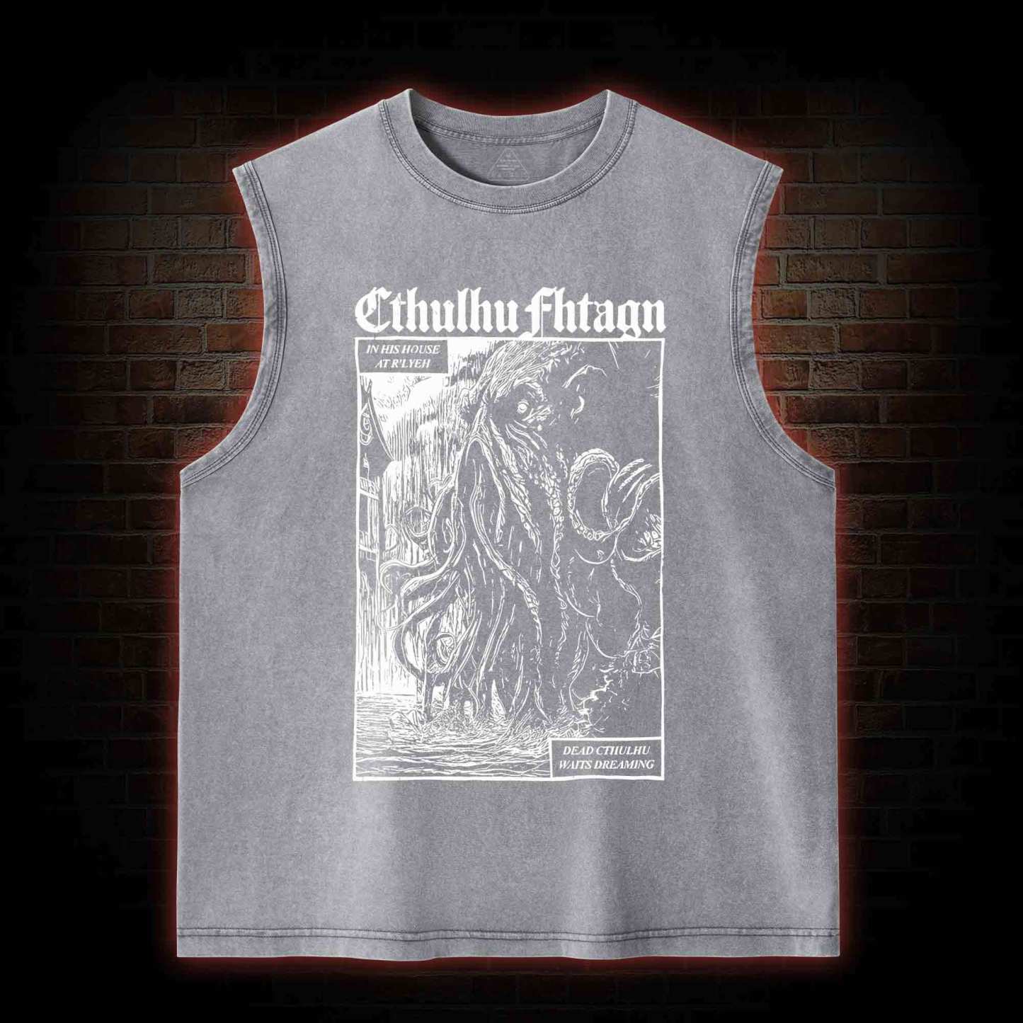 Cthulhu Fhtagn Washed Tank Top