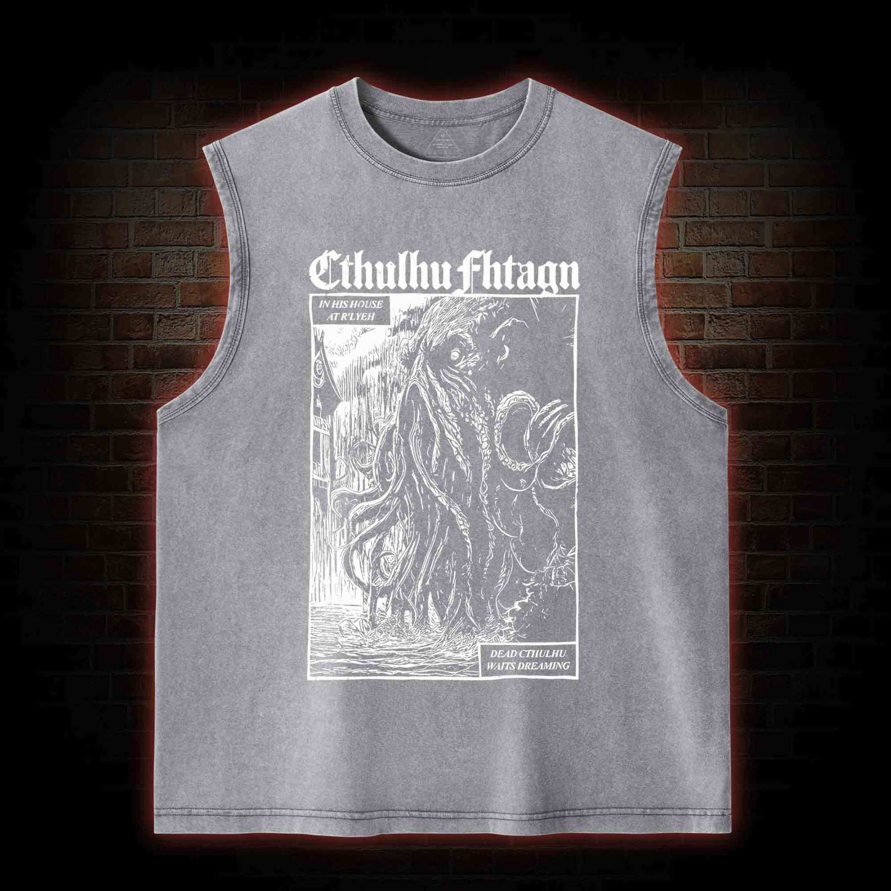 Cthulhu Fhtagn Washed Tank Top