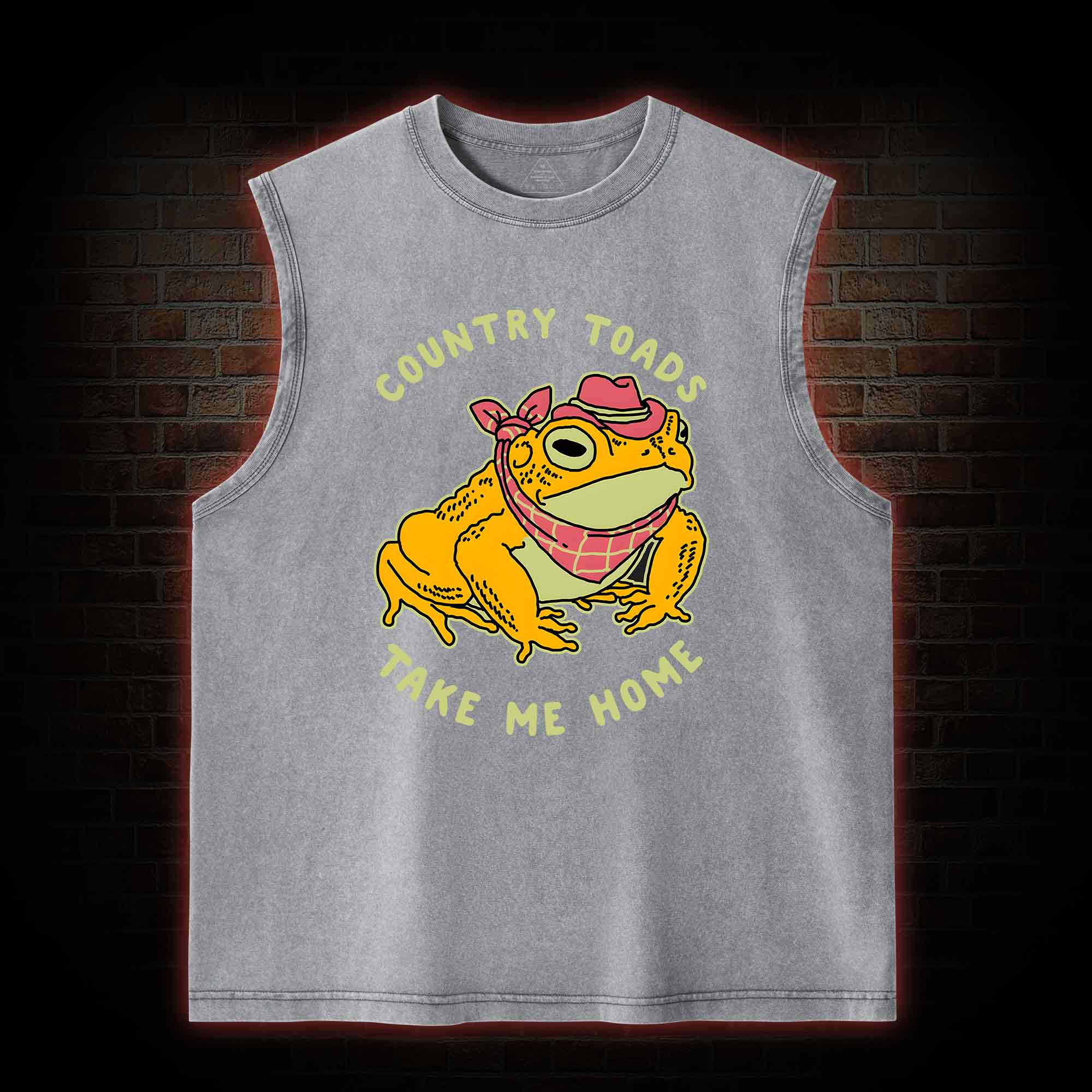 Country Toads Take Me Home Washed Tank Top