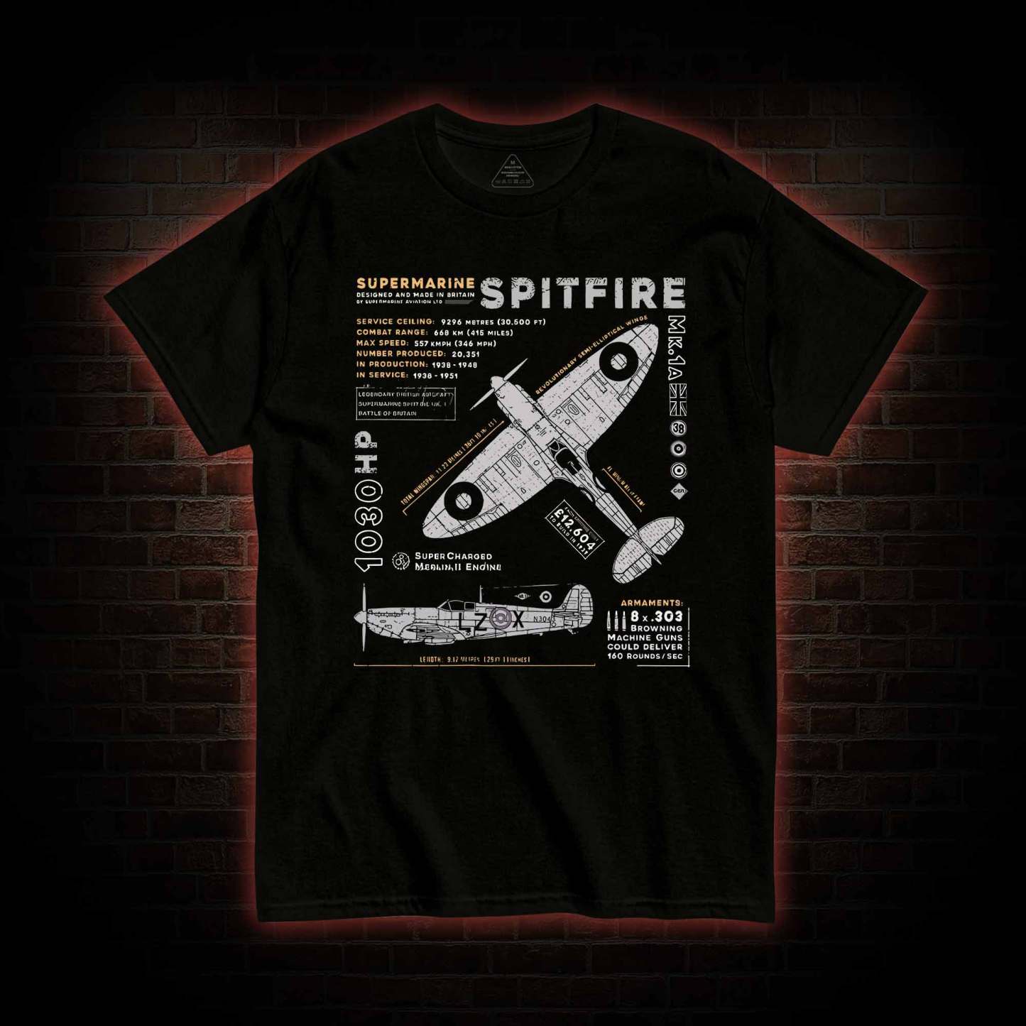 Royal Air Force Marlin Figher T-Shirt with Dark Style