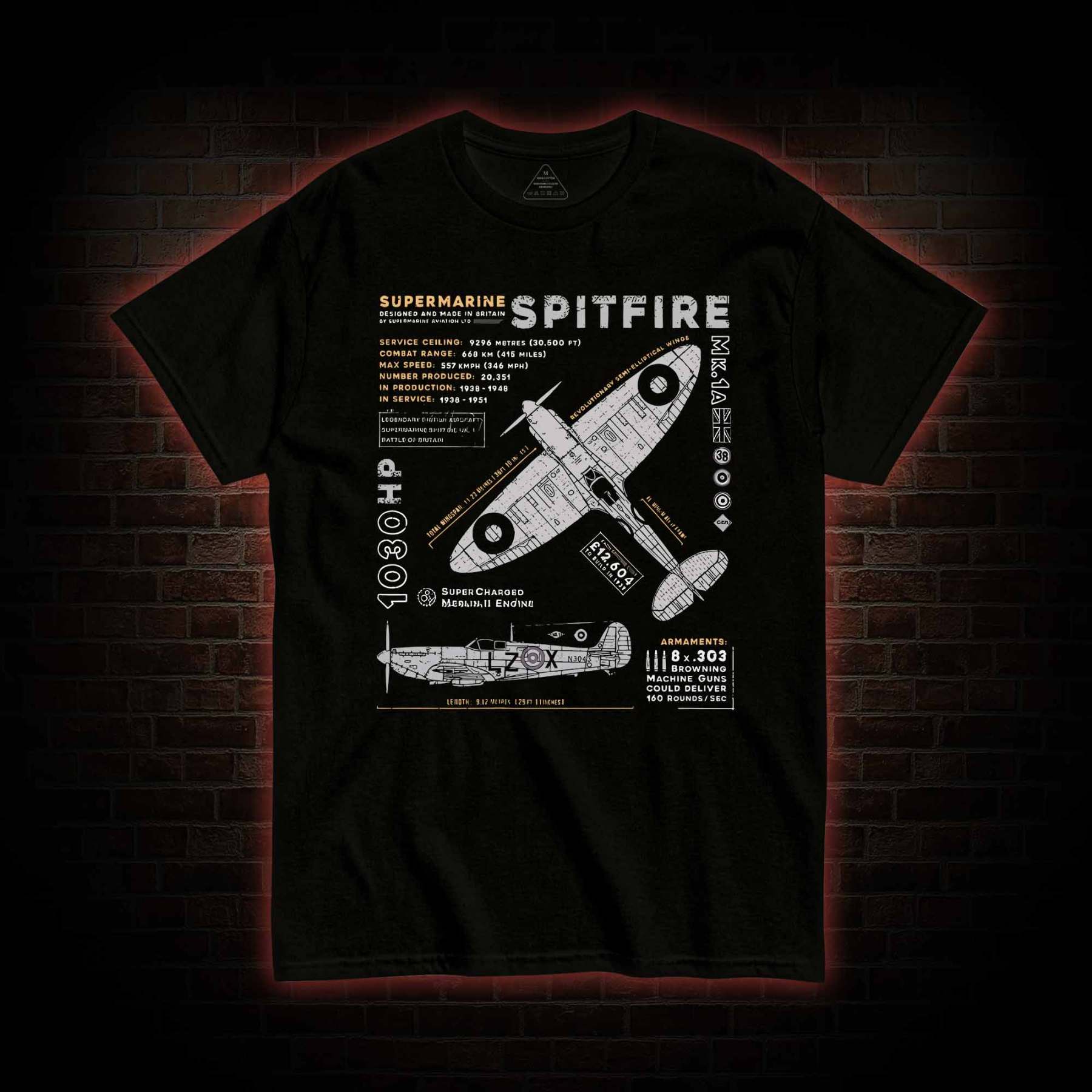 Royal Air Force Marlin Figher T-Shirt with Dark Style