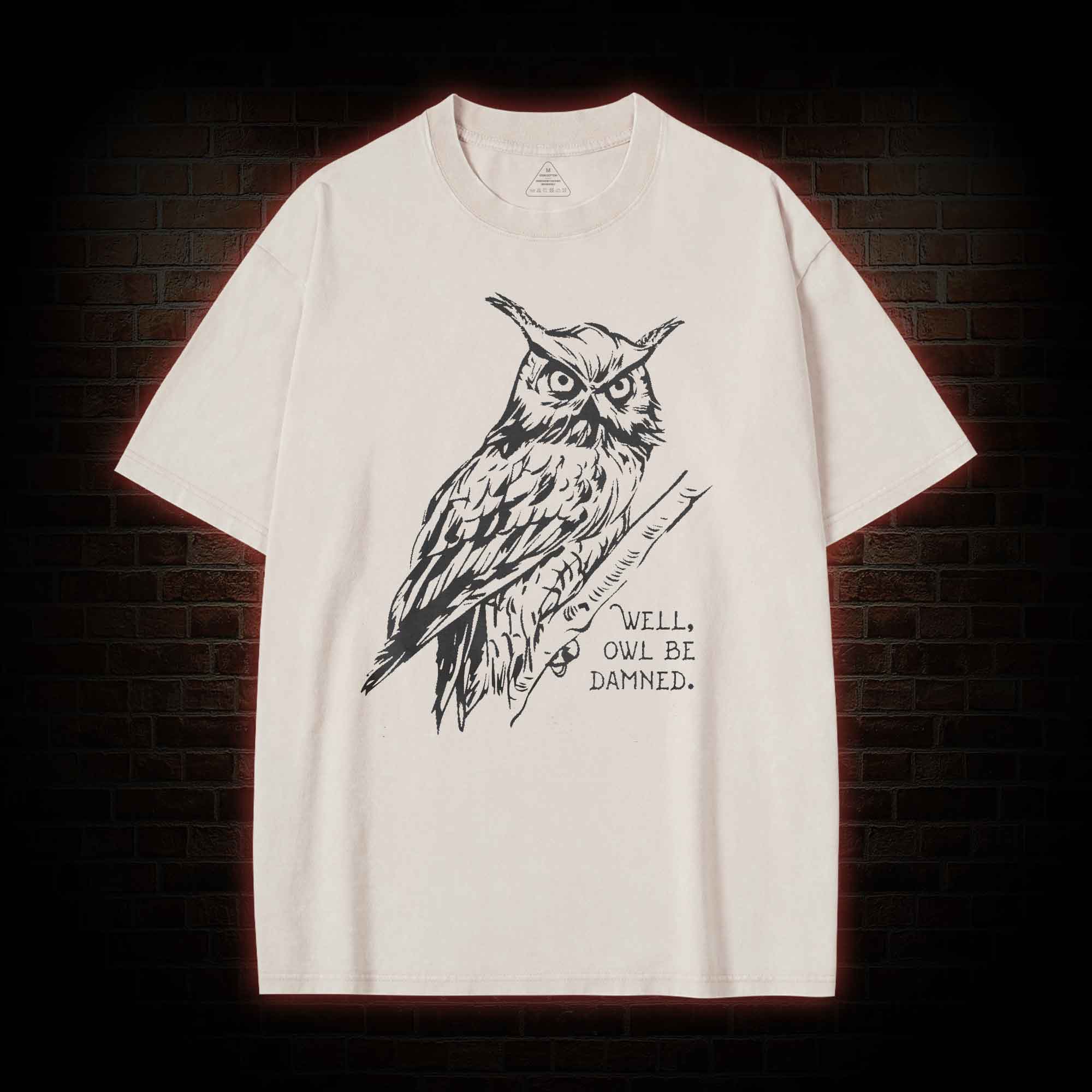 Well Owl Be Damned Washed T-shirt