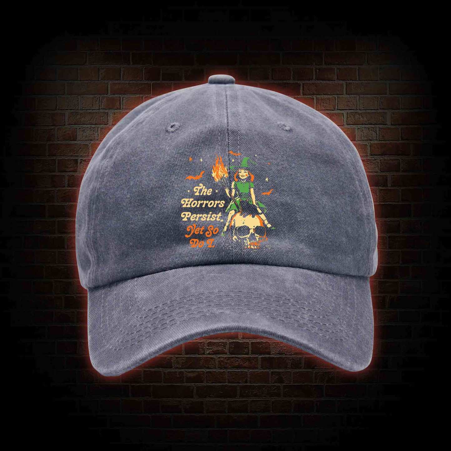 The Horrors Persist Yet So Do I Washed Vintage Baseball Cap