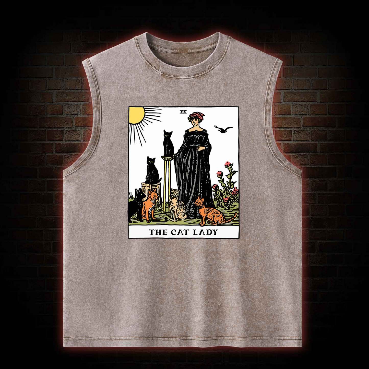 The Cat Lady Washed Tank Top
