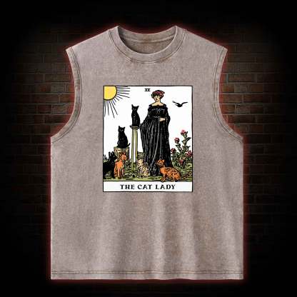 The Cat Lady Washed Tank Top