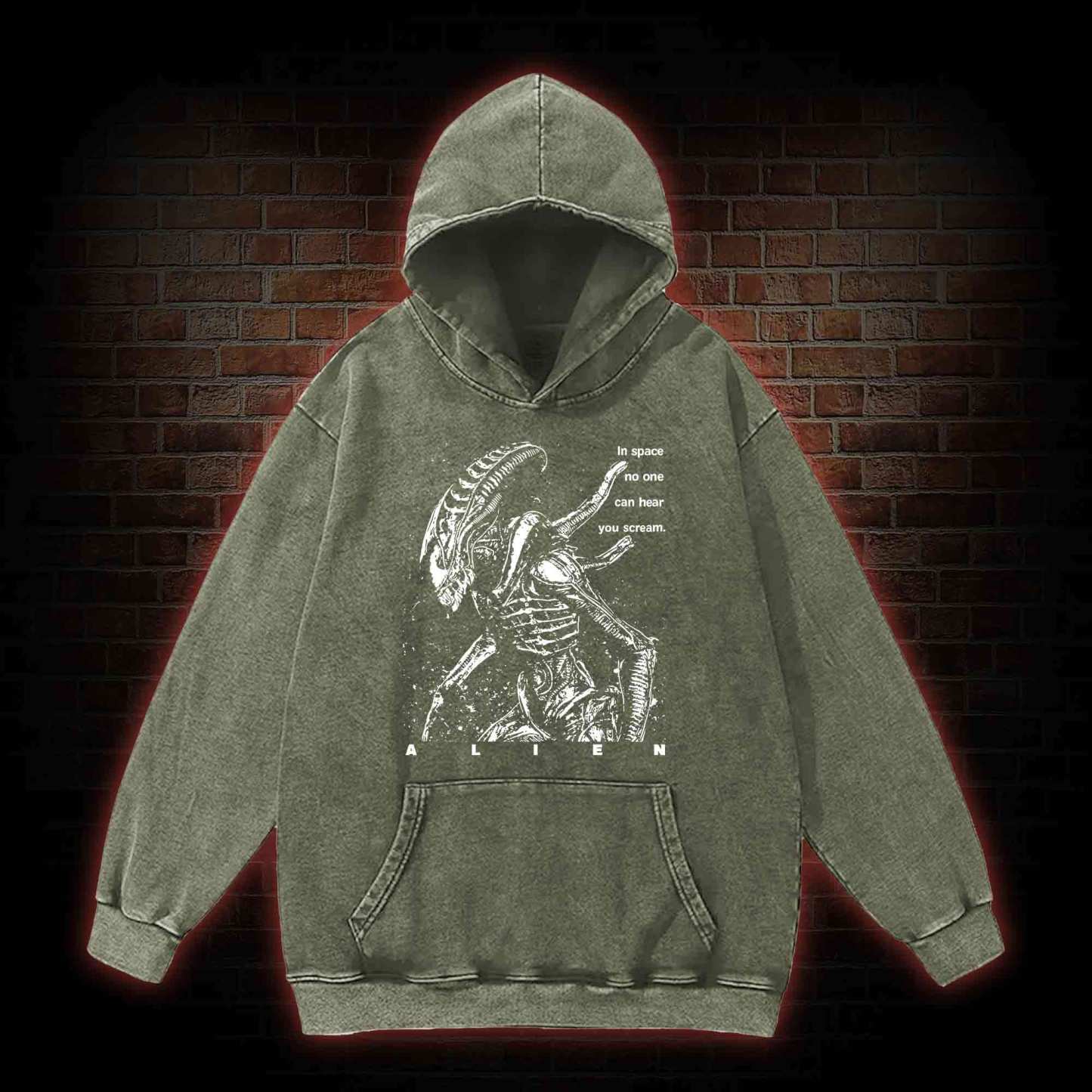 No One Can Hear You Scream Washed Hoodie