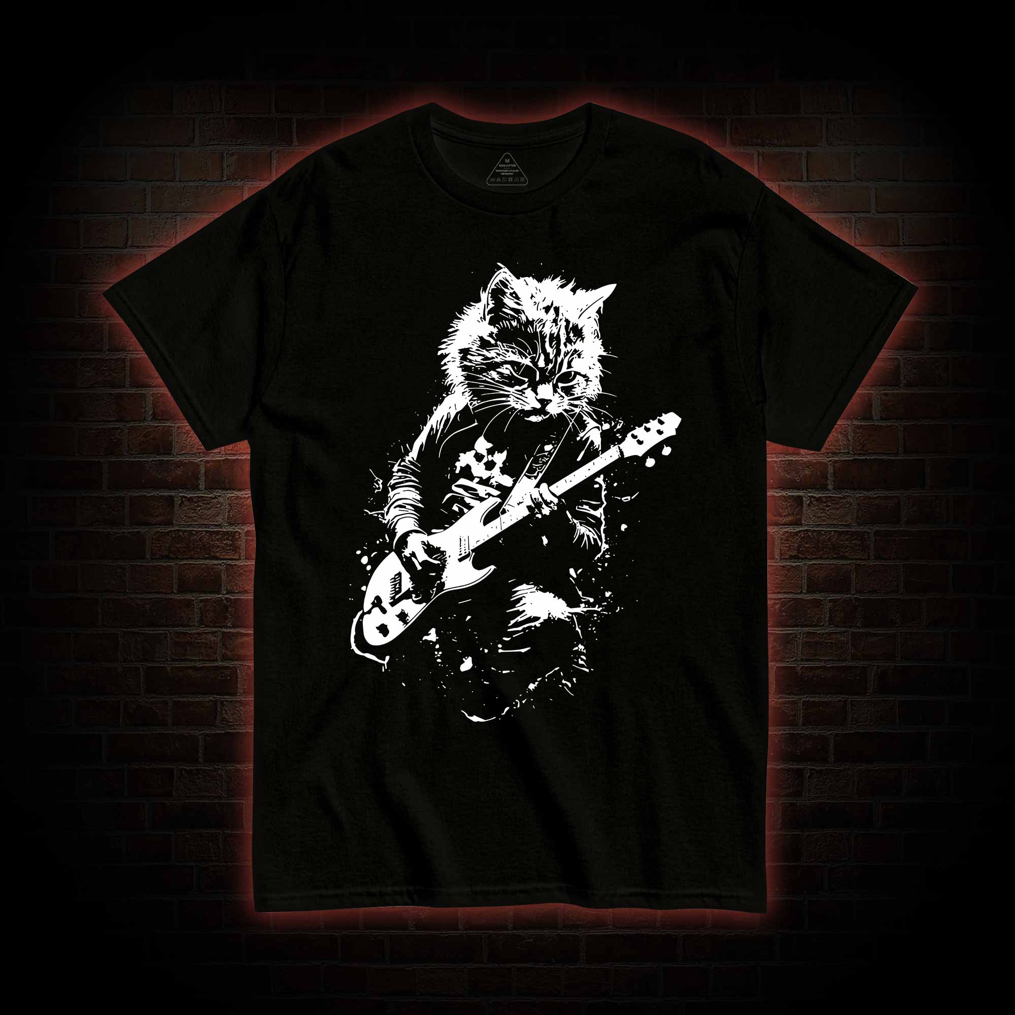 Rock Cat Playing Guitar T-shirt