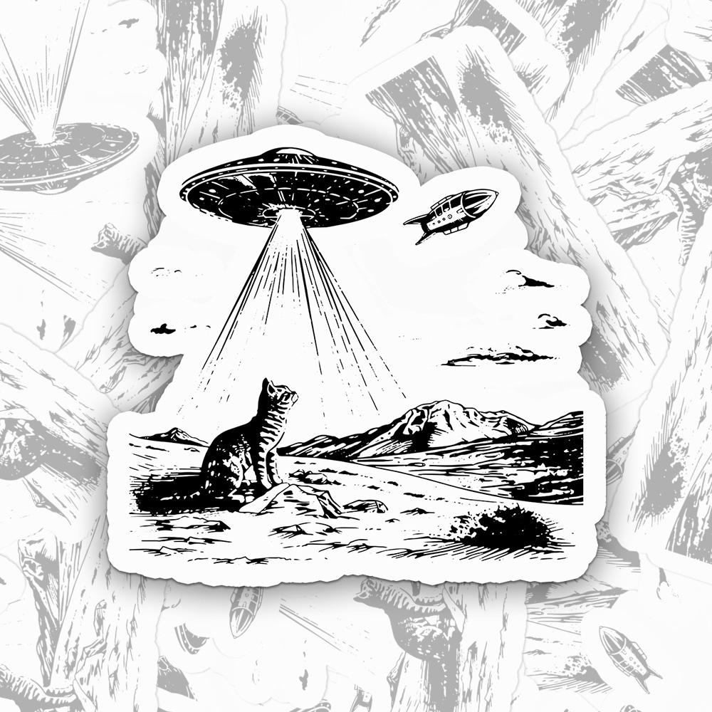 UFO Cat Sticker