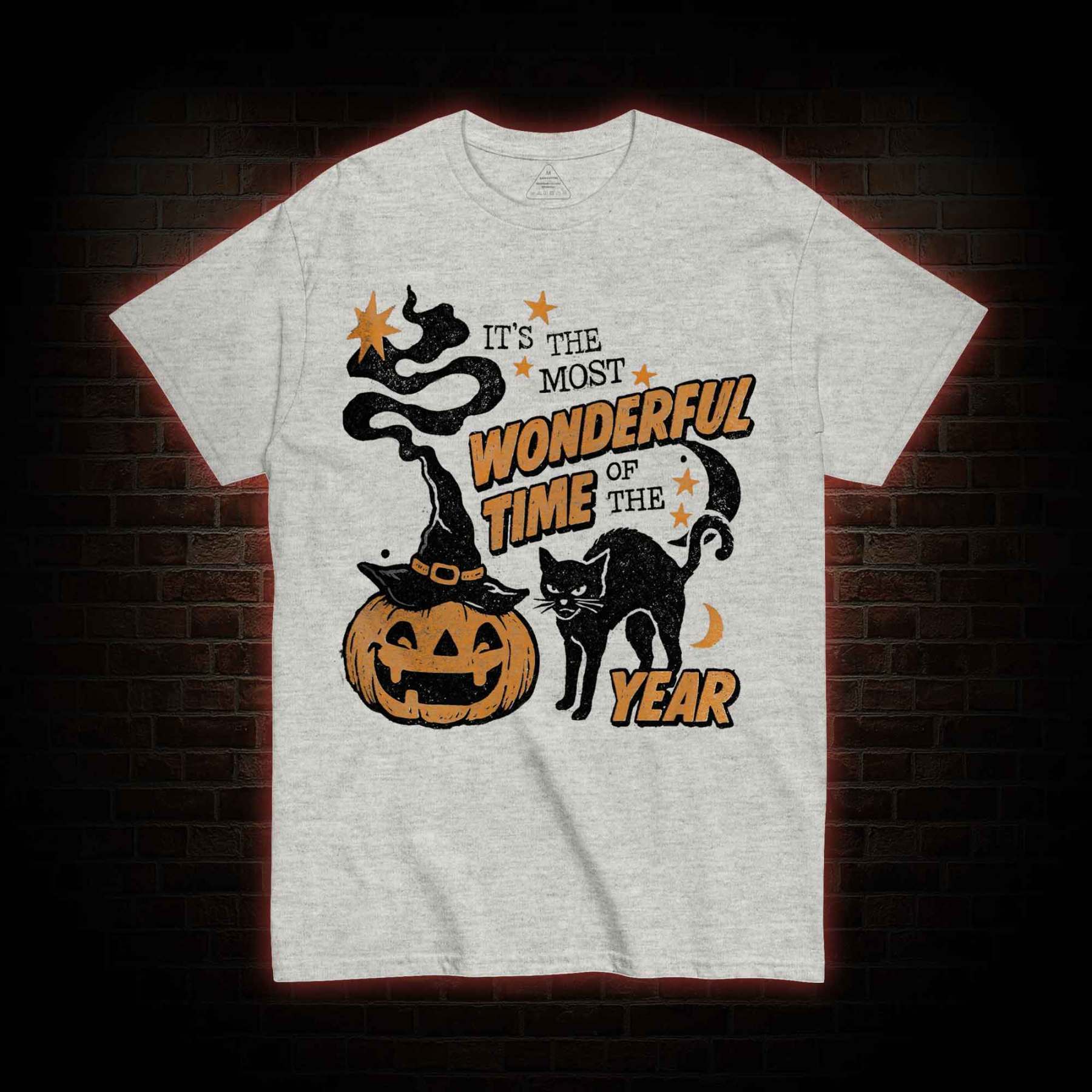 90s Vintage Halloween Spooky Black Cat T-shirt
