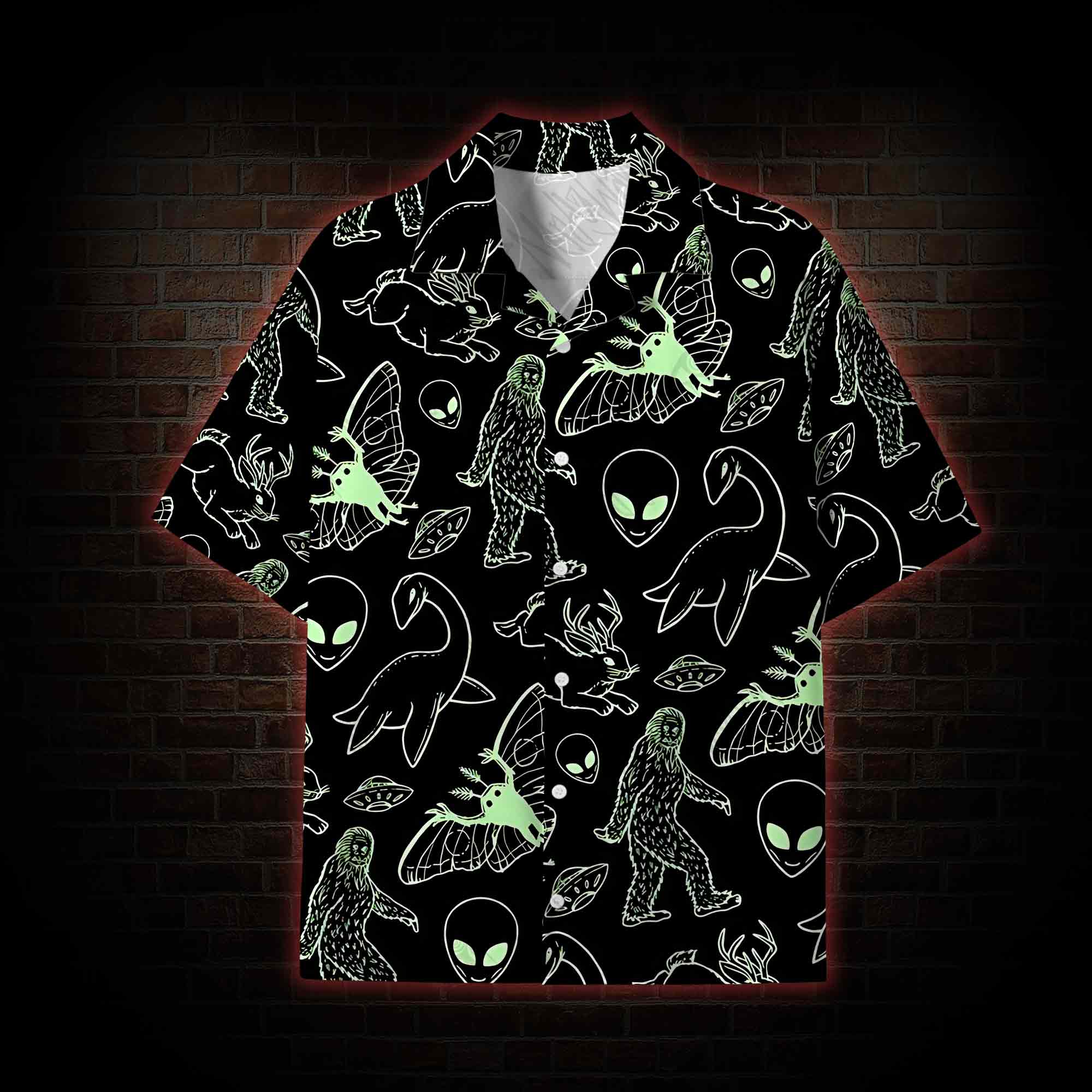 Cryptid Night Lightweight Hawaiian Shirt