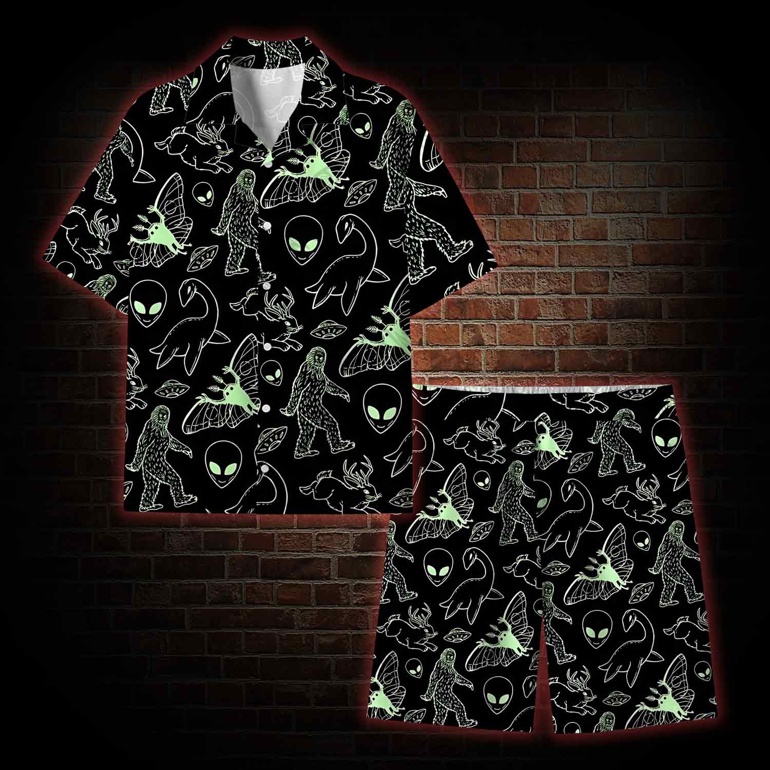 Cryptid Night Lightweight Hawaiian Shirt