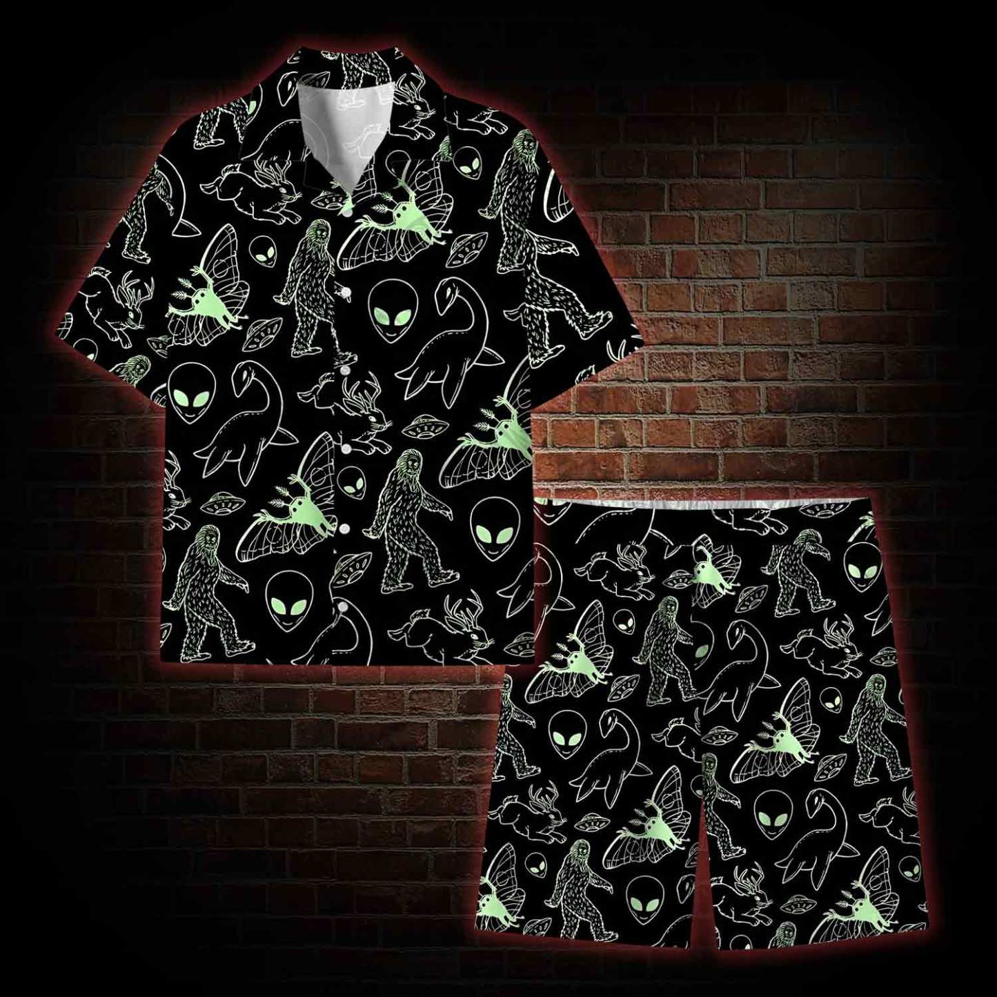 Cryptid Night Lightweight Hawaiian Shirt