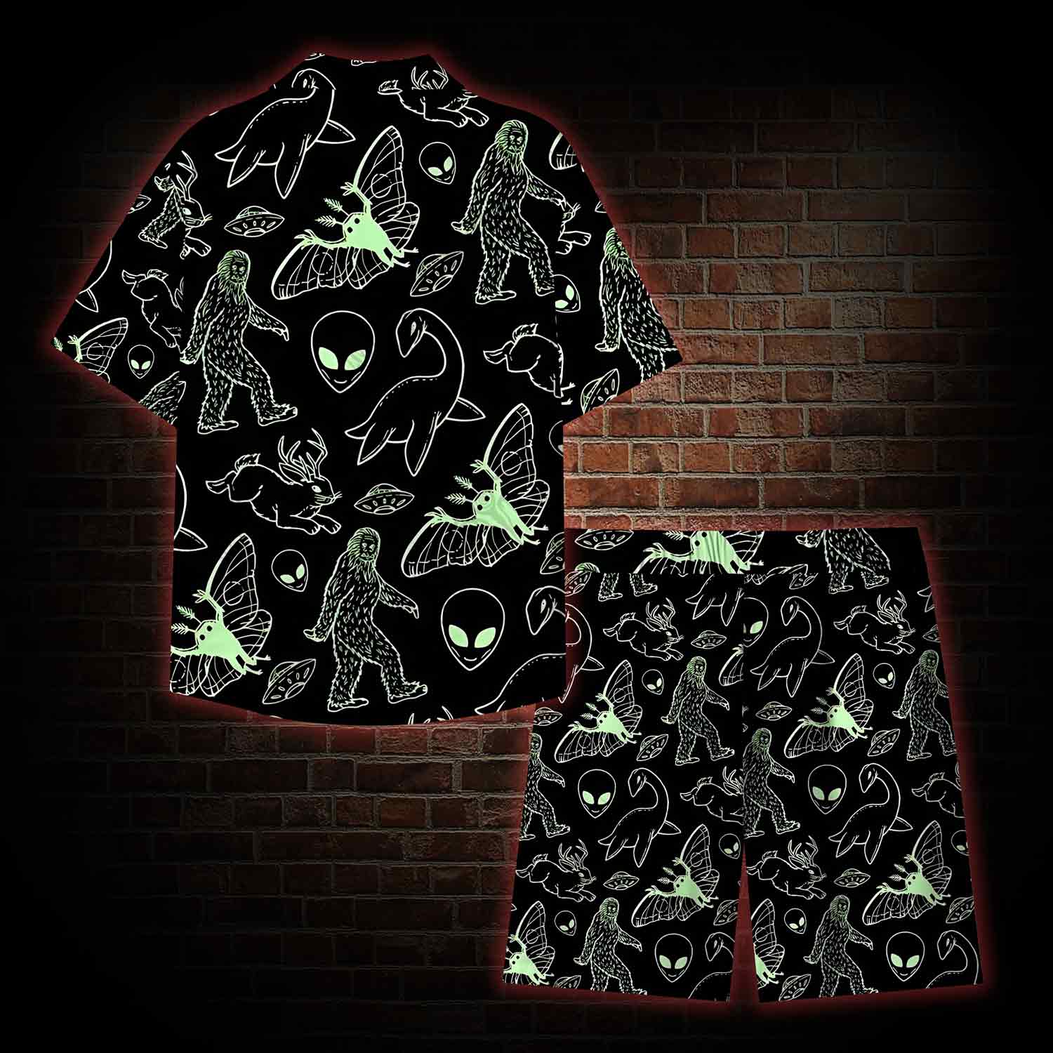 Cryptid Night Lightweight Hawaiian Shirt