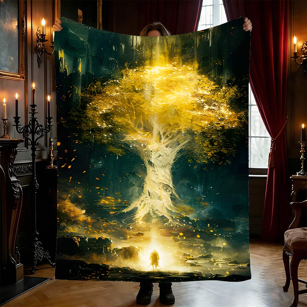 Grace of Gold Flannel Blanket