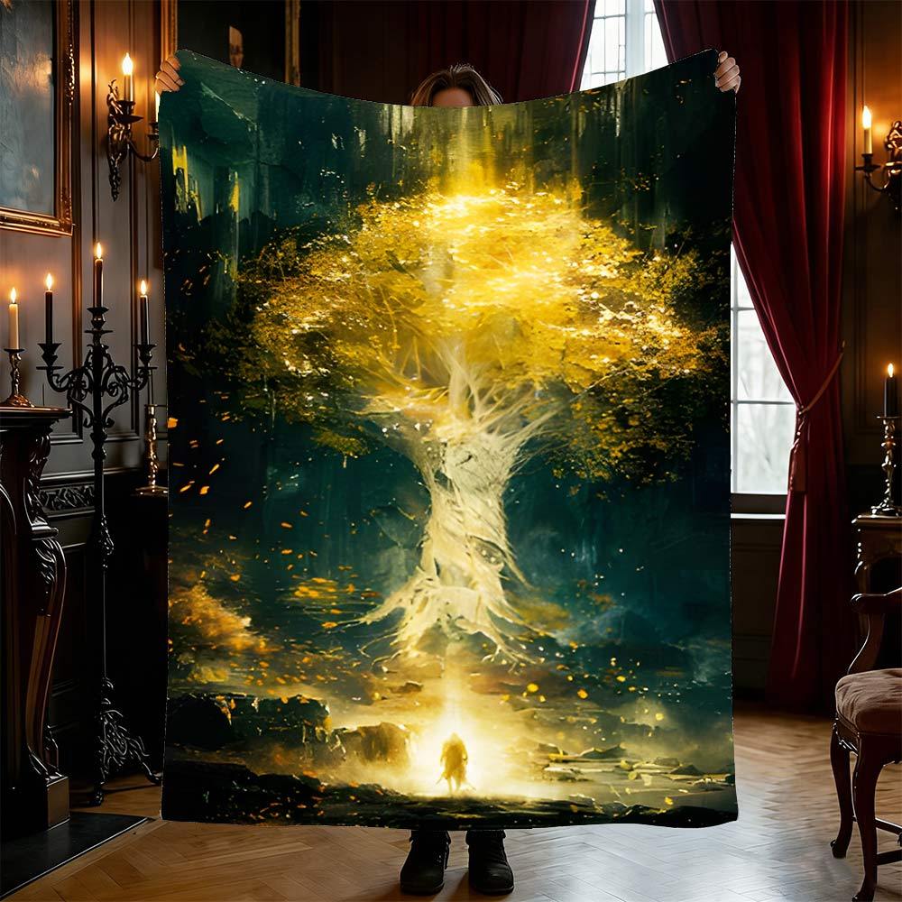 Grace of Gold Flannel Blanket