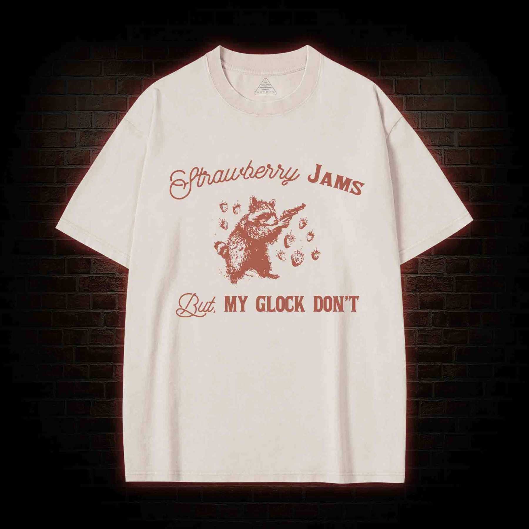 Strawberry Jams But My Glock Don't Washed T-shirt