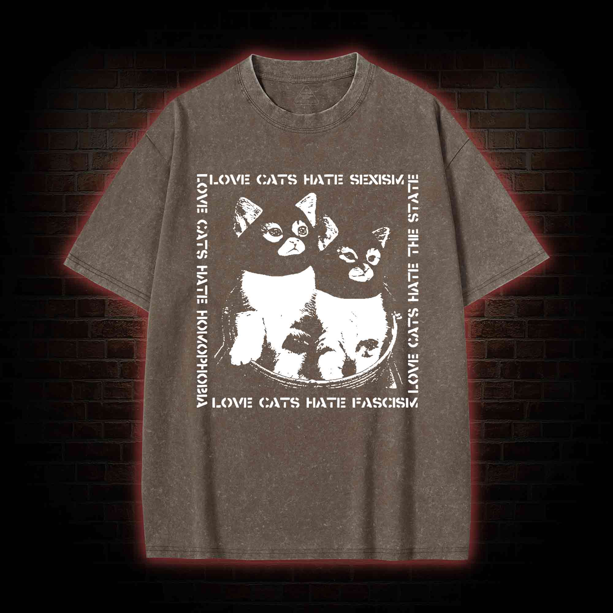 Love Cats Washed T-shirt