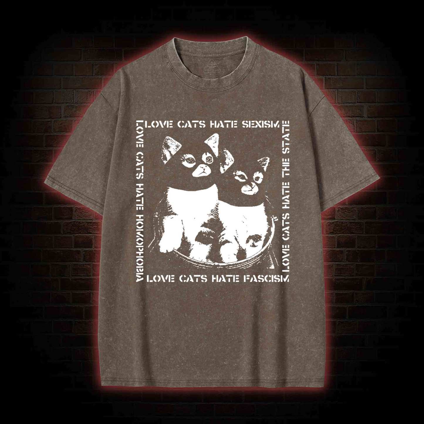 Love Cats Washed T-shirt