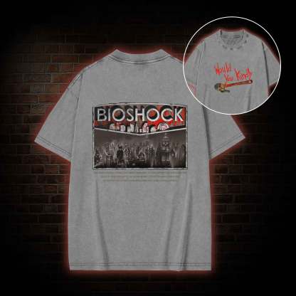 Would You Kindly Back Print Washed T-shirt