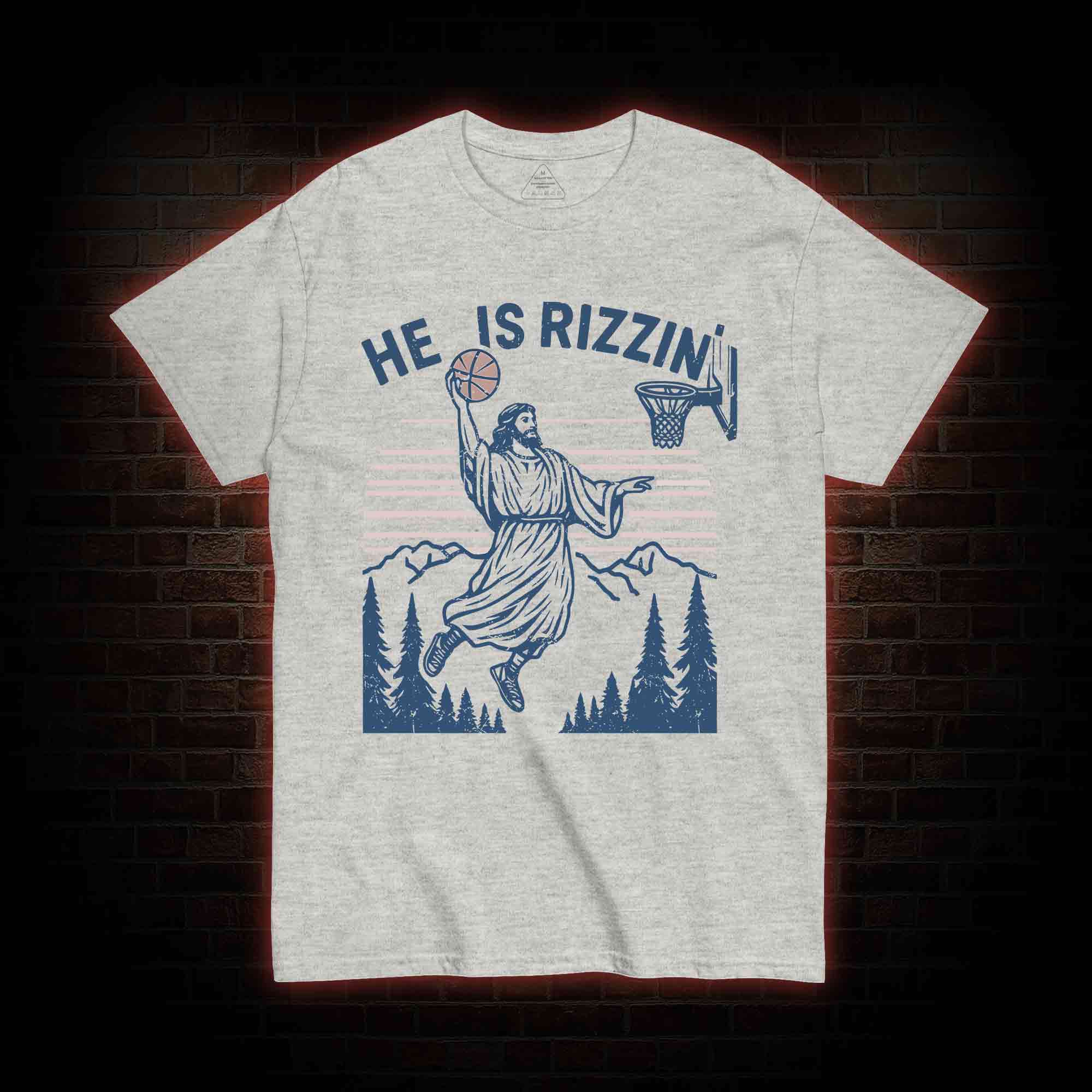 He Is Rizzin' Funny Jesus T-shirt 